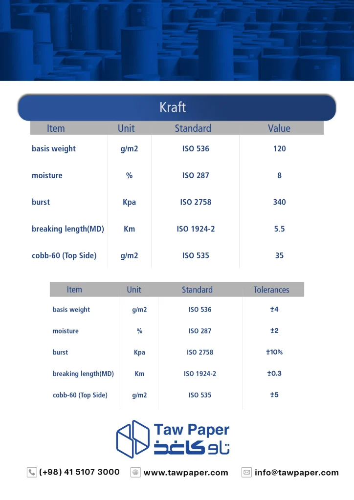 مشخصات کاغذ کرافت